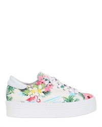 50mm Floral Printed Cotton Sneakers