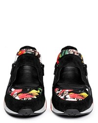 Nobrand Hop Floral Panel Leather Sneakers
