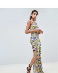 Asos Tall Asos Design Tall Maxi Cami Strappy Bodycon Dress In Floral Print