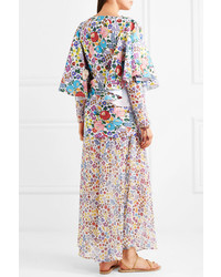 All Things Mochi Flora Printed Cotton Voile And Chiffon Maxi Dress
