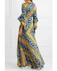 Peter Pilotto Printed Silk Jacquard Maxi Dress