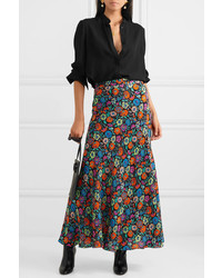 Etro Floral Print Crepe Maxi Skirt