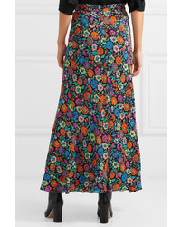 Etro Floral Print Crepe Maxi Skirt