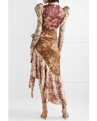 Zimmermann Unbridled Tempest Asymmetric Cutout Floral Print Dress