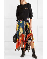 Preen Line Eva Asymmetric Printed Midi Skirt