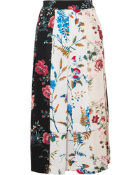 Maje Pleated Floral Print Midi Skirt