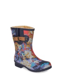 Multi colored Floral Rain Boots