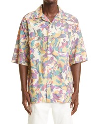 Kenzo Archive Floral Short Sleeve Button Up Camp Shirt