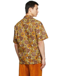 Cmmn Swdn Brown Yellow Floral Shirt