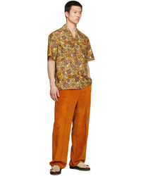 Cmmn Swdn Brown Yellow Floral Shirt