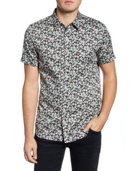 John Varvatos Star USA Doug Floral Short Sleeve Button Up Shirt