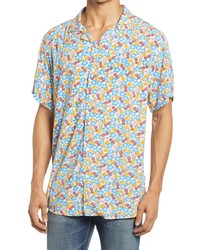 Benson Floral Pineaple Short Sleeve Button Up Camp Shirt