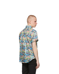 Naked and Famous Denim Multicolor Flower Easy Short Sleeve Shirt
