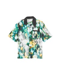 Topman Oversize Short Sleeve Cotton Button Up Camp Shirt In Grey At Nordstrom