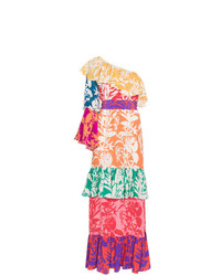 Borgo De Nor Penelope Floral Print Silk Dress