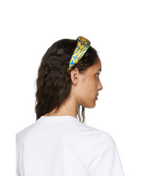 Versace Blue And Yellow Silk Barocco Headband