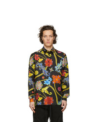 Multi colored Floral Silk Long Sleeve Shirt