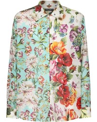 Dolce & Gabbana Floral Print Cotton Silk Shirt