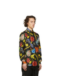 Versace Multicolor Floral Silk Shirt