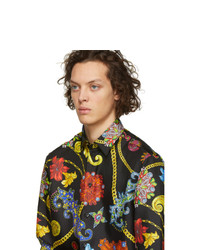 Versace Multicolor Floral Silk Shirt