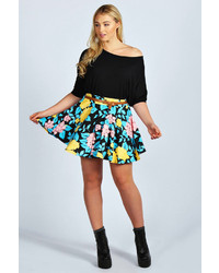 Boohoo Jenna Large Floral Skater Skirt