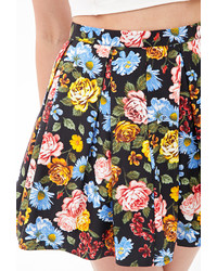 Forever 21 Pleated Floral Skater Skirt