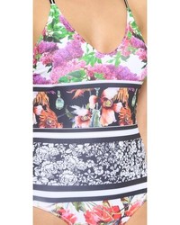 Clover Canyon Floral Garden Scarf One Piece Swimsuit