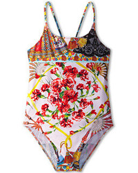 Dolce & Gabbana Rose Print One Piece Swimsuit Swimsuits One Piece