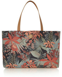 Tory Burch Kerrington Floral Print Faux Textured Leather Tote