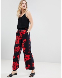 Ichi Floral Wide Leg Trousers