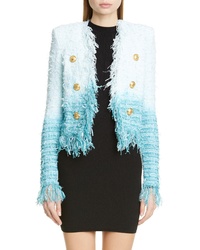 Multi colored Fringe Tweed Jacket