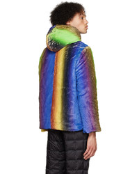 AGR Multicolor Gradient Faux Fur Jacket