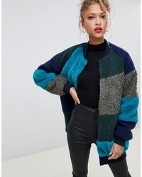 Noisy May Faux Fur Patchwork Coat