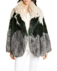 Smythe Tricolor Faux Fur Coat