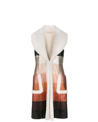 Multi colored Fur Sleeveless Coat