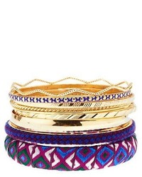 Charlotte Russe Embroidered Ribbon Bangles 10 Pack