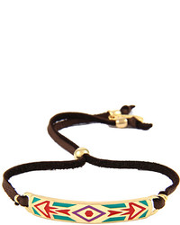 Ettika Turquoise Aztec Tribal Diamond Pattern Leather Bracelet