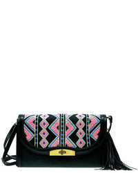 Mary Frances Hold Me Tribal Print Clutch