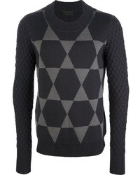 Multi colored Geometric Crew-neck Sweater