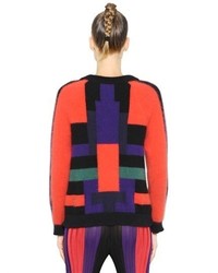 Balmain Color Block Angora Sweater