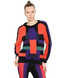 Balmain Color Block Angora Sweater