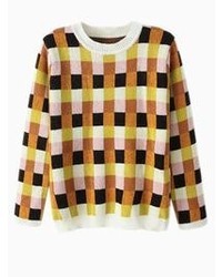 Choies Vintage Multi Chess Knitted Jumper