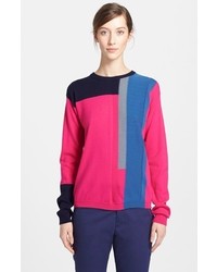 Jil Sander Colorblock Cashmere Sweater Multi 10 Us 40 Eu