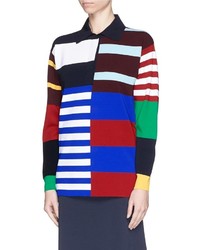 Stella McCartney Multi Stripe Knit Polo Pullover