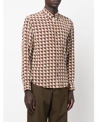 Valentino Geometric Print Silk Shirt