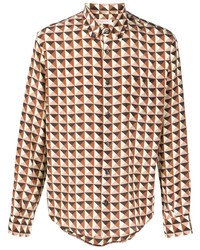 Valentino Geometric Print Silk Shirt