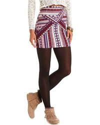 Charlotte Russe Geo Tribal Print Bodycon Mini Skirt