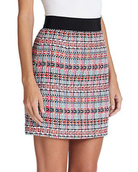 Milly Tweed Mini Zip Skirt