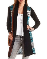 Charlotte Russe Geo Patterned Duster Cardigan Sweater