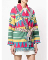 Alanui Pattern Embroidered And Fringe Trim Cardigan
